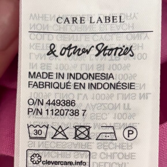 NWT & Other Stories Pink Linen Diagonal Wrap Dress (size 12) - Picture 6 of 6